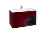Villeroy und Boch Finion Waschtischunterschrank F040PHHB 99,6x59,1x49,8cm, Regal rechts Glossy Black Lacquer, Peony Matt
