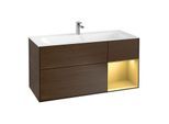 Villeroy und Boch Finion Waschtischunterschrank G070HFGN 119,6x59,1cm, Emotion, Regal rechts Gold matt, Walnut veneer