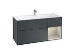 Villeroy und Boch Finion Waschtischunterschrank F070HHHG 119,6x59,1cm, Regal rechts Sand Matt, Midnight Blue Matt Lacquer