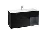 Villeroy und Boch Finion Waschtischunterschrank F070HGPH 119,6x59,1cm, Regal rechts Midnight Blue Matt Lacquer, Glossy Black Lacquer