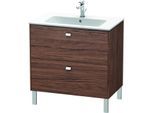 Duravit Brioso Waschtischunterbau BR440201021 820x479mm, Nussbaum Dunkel/Chrom, 2 Auszüge