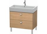 Duravit Brioso Waschtischunterbau BR443501052 784x459mm, Europ. Eiche, 2 Auszüge, Griff Chrom