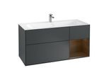 Villeroy und Boch Finion Waschtischunterschrank F070GNHG 119,6x59,1cm, Regal rechts Walnut veneer, Midnight Blue Matt Lacquer