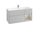 Villeroy und Boch Finion Waschtischunterschrank G070HHGJ 119,6x59,1cm, Emotion, Regal rechts Sand Matt, Light grey matt