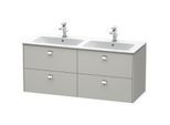 Duravit Brioso Waschtischunterbau BR410601007 1290x553 mm Betongrau Matt, 4 Auszüge, Griff Chrom