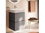 hansgrohe Xilesa E Waschtischunterschrank 54248760 480x380mm, 2 Schubkästen, für Handwaschbecken, ohne PushOpen, schiefergrau matt