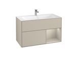 Villeroy und Boch Finion Waschtischunterschrank G040HHHH 99,6x59,1cm, Emotion, Regal rechts Sand Matt, Sand Matt Lacquer