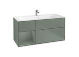 Villeroy und Boch Finion Waschtischunterschrank F060GMGM 119,6x59,1cm, Regal links Olive Matt Lacquer, Olive Matt Lacquer