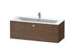 Duravit Brioso Waschtischunterbau BR400401021 1220x479mm, Nussbaum Dunkel/Chrom, 1 Auszug