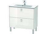 Duravit Brioso Waschtischunterschrank BR440701022 820x389mm, Weiß Hochglanz, 2 Auszüge, Griff Chrom