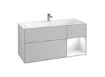 Villeroy und Boch Finion Waschtischunterschrank G070GFGJ 119,6x59,1cm, Emotion, Regal rechts Glossy white lacquer, Light grey matt
