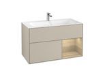 Villeroy und Boch Finion Waschtischunterschrank G040PCHH 99,6x59,1cm, Emotion, Regal rechts Oak Veneer, Sand Matt Lacquer