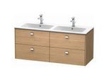 Duravit Brioso Waschtischunterbau BR410601052 1290x553 Europäische Eiche, 4 Auszüge, Griff Chrom