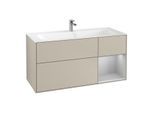 Villeroy und Boch Finion Waschtischunterschrank G070GJHH 119,6x59,1cm, Emotion, Regal rechts Light grey matt, Sand Matt Lacquer
