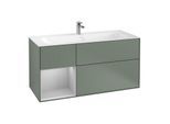 Villeroy und Boch Finion Waschtischunterschrank G060GJGM 119,6x59,1cm, Emotion, Regal links Light grey matt, Olive Matt Lacquer