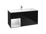 Villeroy und Boch Finion Waschtischunterschrank G060MTPH 119,6x59,1cm, Emotion, Regal links White matt lacquer, Glossy Black Lacquer