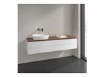 Villeroy und Boch Antao Waschtisch-Unterschrank L26112MT 160x36x50cm, Waschbeckenplattenfarbe warm walnut, white matt lacquer, mit Beleuchtung