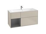 Villeroy und Boch Finion Waschtischunterschrank G060GKHH 119,6x59,1cm, Emotion, Regal links Anthracite matt, Sand Matt Lacquer