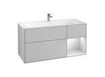 Villeroy und Boch Finion Waschtischunterschrank G070MTGJ 119,6x59,1cm, Emotion, Regal rechts White matt lacquer, Light grey matt