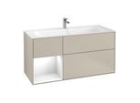 Villeroy und Boch Finion Waschtischunterschrank G060GFHH 119,6x59,1cm, Emotion, Regal links Glossy white lacquer, Sand Matt Lacquer