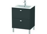 Duravit Brioso Waschtischunterbau BR440101049 620x479mm, Graphit Matt, 2 Auszüge, Griff Chrom