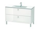 Duravit Brioso Waschtischunterschrank BR440401022 1220x479mm, Weiß Hochglanz, 2 Auszüge, Griff Chrom