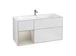 Villeroy und Boch Finion Waschtischunterschrank G060HHMT 119,6x59,1cm, Emotion, Regal links Sand Matt Lacquer, White matt lacquer