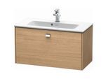 Duravit Brioso Waschtischunterbau BR401101052 820x389mm, Europ. Eiche, 1 Auszug, Griff Chrom