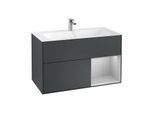 Villeroy und Boch Finion Waschtischunterschrank G040GJHG 99,6x59,1cm, Emotion, Regal rechts Light grey matt, Midnight Blue Matt Lacquer