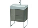 Duravit XSquare Waschtisch-Unterschrank XS444208989 58,4x49,1x46cm, 2 Auszüge, Flannel Grey hochglanz