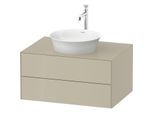 Duravit White Tulip Waschtisch-Unterschrank WT49850H3H3 80 x 55 cm, Taupe Hochglanz, wandhängend, 2 Schubkästen, 1 Konsolenplatte