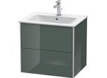 Duravit XSquare Waschtisch-Unterschrank XS417103838 61x56x47,8cm, 2 Schubkästen, Dolomiti Grey hochglanz
