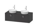 Duravit White Tulip Waschtisch-Unterschrank WT4983BH1H1 130 x 55 cm, Graphit Hochglanz, wandhängend, 1 Auszug mit Griff, Becken beidseitig