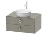 Duravit White Tulip Waschtisch-Unterschrank WT499009292 80 x 55 cm, Steingrau Seidenmatt, wandhängend, 2 Schubkästen mit Griff, 1 Konsolenplatte