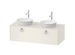 Duravit White Tulip Waschtisch-Unterschrank WT4983BH4H4 130 x 55 cm, Nordic Weiß Hochglanz, wandhängend, 1 Auszug mit Griff, Becken beidseitig