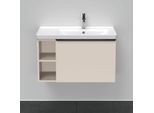 Duravit D-Neo Waschtisch-Unterschrank DE425709191 78,4 x 45,2 cm, Taupe Matt, wandhängend, 1 Auszug, Regalelement seitlich