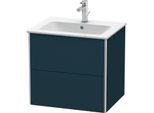 Duravit XSquare Waschtisch-Unterschrank XS417109898 61x56x47,8cm, 2 Schubkästen, Nachtblau seidenmatt