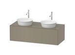 Duravit White Tulip Waschtisch-Unterschrank WT4978BH2H2 130 x 55 cm, Steingrau Hochglanz, wandhängend, 1 Auszug, 1 Konsolenplatte, Becken beidseitig