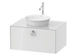 Duravit White Tulip Waschtisch-Unterschrank WT498008585 80 x 55 cm, Weiß Hochglanz, wandhängend, 1 Auszug mit Griff, 1 Konsolenplatte