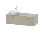 Duravit White Tulip Waschtisch-Unterschrank WT4982L6060 130 x 55 cm, Taupe Seidenmatt, wandhängend, 1 Auszug mit Griff, Becken links