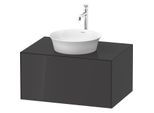 Duravit White Tulip Waschtisch-Unterschrank WT49750H1H1 80 x 55 cm, Graphit Hochglanz, wandhängend, 1 Auszug, 1 Konsolenplatte