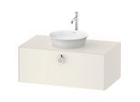 Duravit White Tulip Waschtisch-Unterschrank WT49810H4H4 100 x 55 cm, Nordic Weiß Hochglanz, wandhängend, 1 Auszug mit Griff, 1 Konsolenplatte