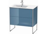 Duravit XSquare Waschtisch-Unterschrank XS445004747 81x59,2x47,8cm, 2 Auszüge, Becken links, Stone Blue hochglanz
