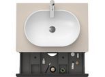 Duravit D-Neo Waschtisch-Unterschrank DE496709191 80 x 55 cm, Taupe Matt, wandhängend, 2 Schubkästen, 1 Konsolenplatte