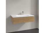 Villeroy und Boch Antao Waschtisch-Unterschrank L02100HN 98,8x25,6x49,3cm, mit Frontstruktur, honey oak, mit Beleuchtung