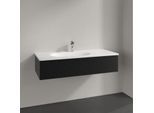 Villeroy und Boch Antao Waschtisch-Unterschrank L03100PD 118,8x25,6x49,3cm, mit Frontstruktur, black matt lacquer, mit Beleuchtung