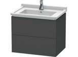 Duravit L-Cube Waschtisch-Unterschrank LC626404949 67 x 46,9 cm, graphit matt, 2 Schubkästen, wandhängend