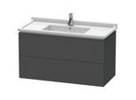 Duravit L-Cube Waschtisch-Unterschrank LC626604949 102 x 46,9 cm, graphit matt, 2 Schubkästen, wandhängend