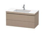 Duravit L-Cube Waschtisch-Unterschrank LC6928O7575 100 x 48 cm, 1 Hahnloch, leinen, 2 Schubkästen