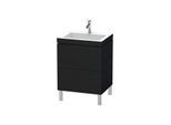 Duravit L-Cube Waschtisch-Unterschrank LC6936O1616 60 x48 cm, 1 Hahnloch, Eiche schwarz, 2 Auszüge, bodenstehend